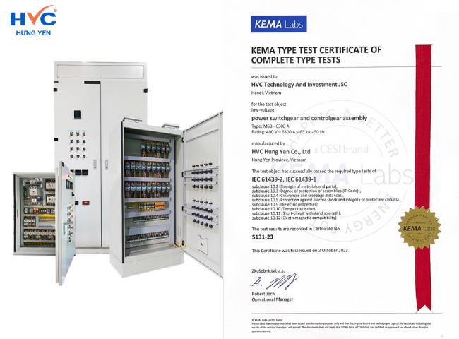 Tủ điện HVC Hưng Yên đạt chứng nhận KEMA Type Test