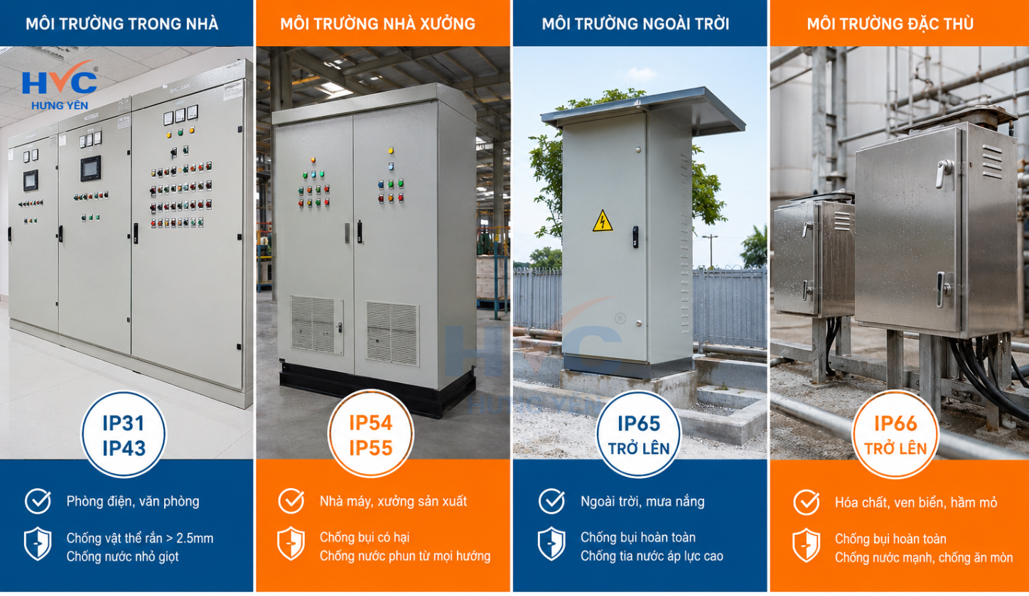 Tiêu chuẩn IP trong sản xuất tủ điện